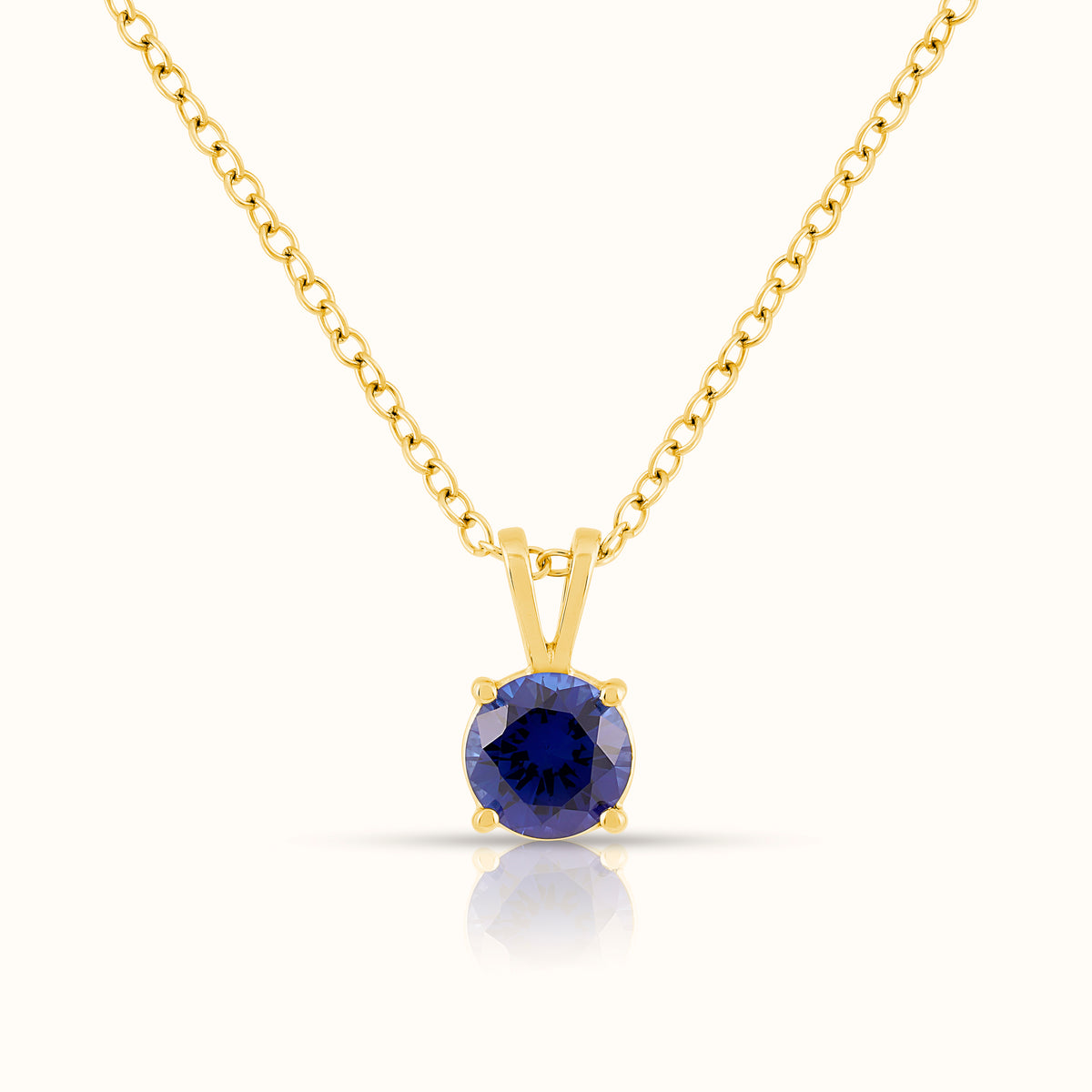Lab Grown Blue Sapphire - September Birthstone Charm Pendant - AVIR New York