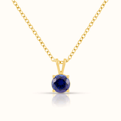 Natural Blue Sapphire - September Birthstone Charm Pendant