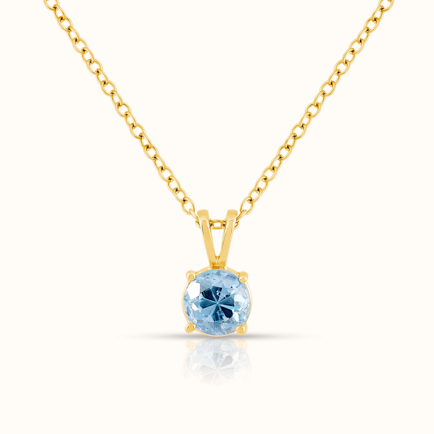 Natural Aquamarine - March Birthstone Charm Pendant