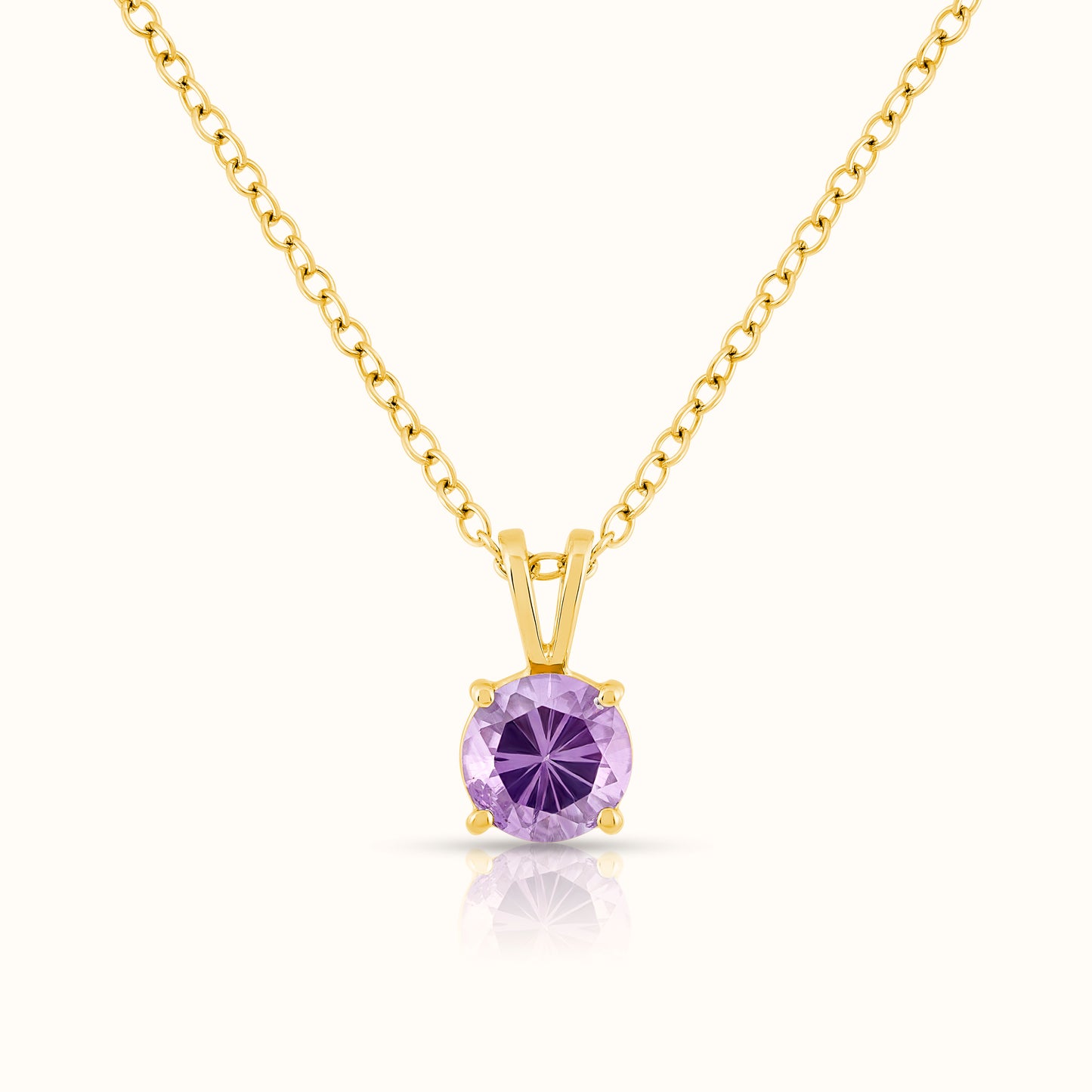 Natural Amethyst - February Birthstone Charm Pendant