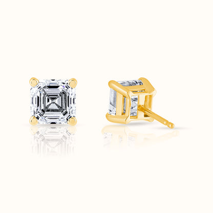 IGI Certified Asscher Cut Lab Grown Diamond Stud Earring