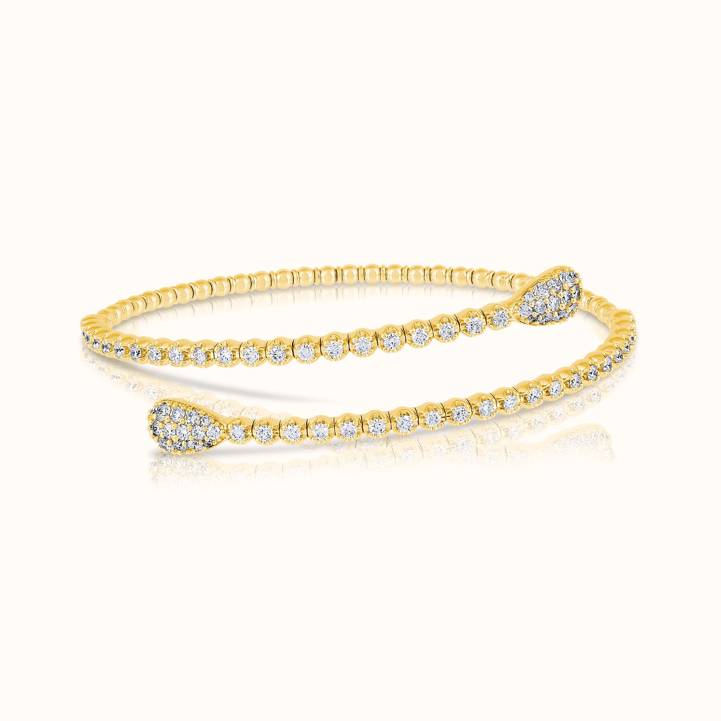 Lab Grown Diamond Water Drop Cuff Bangle
