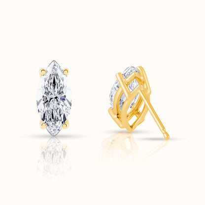 IGI Certified Marquise Cut Lab Grown Diamond Stud Earring