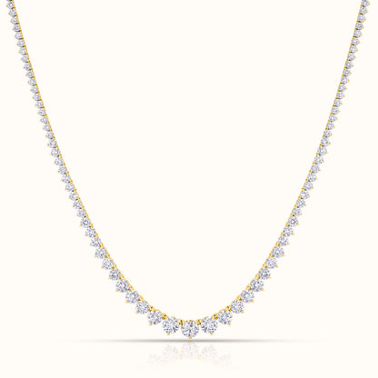 3 Prong Graduated Lab Grown Diamond Tennis Necklace